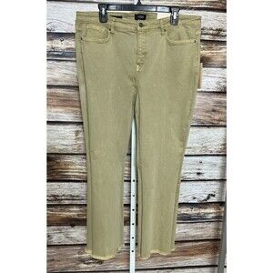 NYDJ Ava Daring Ankle Flare High Rise US Sz 16 Stretch NEW Green Jeans